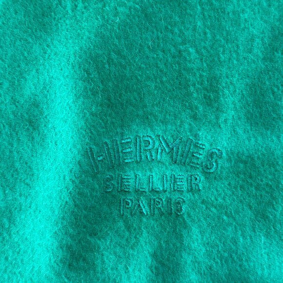 Hermes Turquoise & Grey Cashmere Scarf - Picture 3 of 3